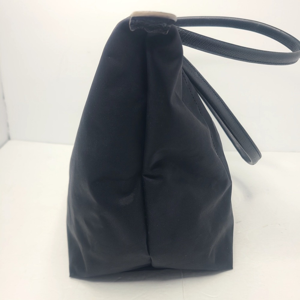LONGCHAMP LE PLIAGE Tote Travel Shoulder Bag Nylon Embroided Handbag Black Large - Picture 4 of 11